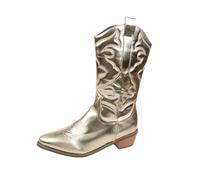 Dasongff Bottes Go-Go Pour Femmes Des Années 70 Bottes à Talons Compensés Montant Jusqu'Aux Genoux Bout Carré Talon épais et Large Extensibles