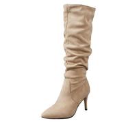 Dasongff Bottes Hautes Femme Cuissardes Sexy Haute Bottes Femme Talon Longue Élégant Bout Pointu Boots Montantes Chic Vintage pour Fête Vacances Cocktail Party Clubbing Nuit Mariage