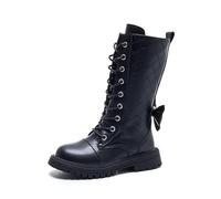 Dasongff Bottes Longues pour Enfants Bottines Fille élégant Bottes à Lacets Enfant École à Lacets avec Fermeture Éclair Confortables à Bout Rond Botte Enfant Fille Chaude Décontractées