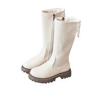 Dasongff Bottes Longues pour Enfants Bottines Fille élégant Bottes à Lacets Enfant École à Lacets avec Fermeture Éclair Confortables à Bout Rond Botte Enfant Fille Chaude Décontractées