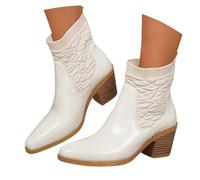 Dasongff Bottines à Talons Hauts Et éPais Pour Femmes Bottines à Talons D'Automne à Bout Fermé