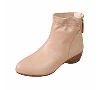 Dasongff Bottines Femme Talon Bout Rond Classiques Fermeture Éclair Antidérapantes Confortables Bottines à Enfiler pour Fête Vacances Cocktail Party Clubbing Nuit Mariage