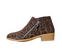 Dasongff Bottines Larges Pour Femmes Bottines à Talons Bas Pour Femmes Chaussures D'Automne Avec Fermeture éClair LatéRale