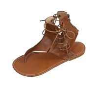 Dasongff Casual Tassel Sandals for Women, Retro Bohemian Gladiator Fringe Sandals Flat Clip-Toe Flip-Flops Beach Sandals Shoes T-Strap Roman Open-Toe Sandals 2026