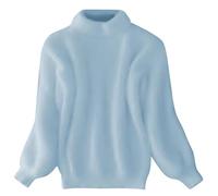 Dasongff Chandail Crochet Femme Pull Mohair Femme Col Roulé Chandail Hiver Chaud Couleur Unie Pullover Basiques College Fille Ado Chandails Tricoté Pulls Tuniques Sweater Doux Moelleux Hairy