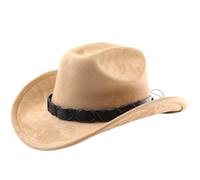 Dasongff Chapeau de Cowboy pour Femmes et Hommes, Chapeaux Western en Daim, Chapeau Panama, Chapeaux de Cow-Boy à Large Bord, Cow-Girl Western en Daim