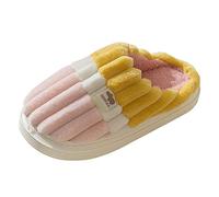 Dasongff Chaussons Femme Pantoufles pour support de l'arche Confortable Intérieur Point fait main Microsuède Sabot facile à mettre Maison Chaussures Avec Fausse Fourrure Chaude caoutchouc Extérieur