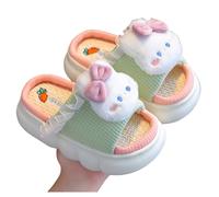 Dasongff Chaussons Fille en Velours Côtelé - Mousse Mémoire, Bout Ouvert, Brides Croisées, Semelle Antidérapante - Confort Tendance, Idée Cadeau