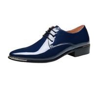 Dasongff Chaussure Derby Homme Oxford Chaussures Cuir Ville Lacets Mariage Dressing Business Cuir Vernis Chaussures Costume Brogue Respirant Noir Marron 39-47