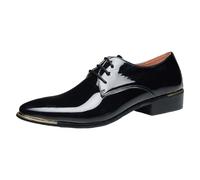Dasongff Chaussure Derby Homme Oxford Chaussures Cuir Ville Lacets Mariage Dressing Business Cuir Vernis Chaussures Costume Brogue Respirant Noir Marron 39-47