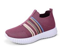 Dasongff Chaussures de Randonnée Femme de Marche La Voûte Plantaire Baskets en Plein Décontractées Sneakers Orthopédiques Mode Légères Slip on pour Les Sports Pas Cher