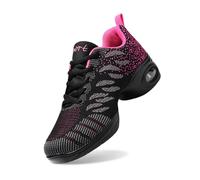 Dasongff Chaussures de Sport Jazz pour Femmes Chaussures d'entraînement à la Danse Marche Sportive de Zumba Athletic à Lacets Maille Coussin d'air Fitness Femme Sneakers