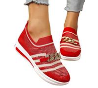 Dasongff Chaussures orthopédiques pour Femmes, Chaussures brodées Fleurs pour femmeses Mocassins Plats en Tricot brodés de Fleurs Chaussur-ES d'infirmière, Baskets de Marche décontractées