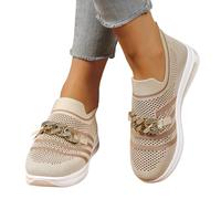 Dasongff Chaussures orthopédiques pour Femmes, Chaussures brodées Fleurs pour femmeses Mocassins Plats en Tricot brodés de Fleurs Chaussur-ES d'infirmière, Baskets de Marche décontractées