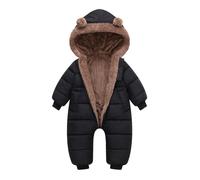 Dasongff Combinaison Bebe Garcon Fille Hiver Polaire Combipilote Pilote Bébé Manteau à Capuche, Manches Longues Ours Combinaison de Neige 0-24 Mois