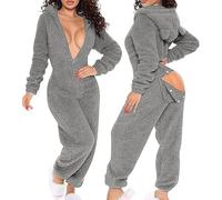 Dasongff Combinaison Pyjama Aide Soignante Femme Hiver Chaud Sanitaire pour Personnes âgées Fausse, Incontinence ou Alzheimer - Combinaison Pyjama Une Pièce