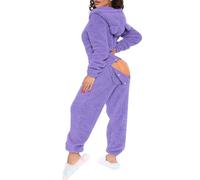 Dasongff Combinaison Pyjama Aide Soignante Femme Hiver Chaud Sanitaire pour Personnes âgées Fausse, Incontinence ou Alzheimer - Combinaison Pyjama Une Pièce