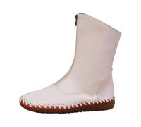 Dasongff Cowboy Western Bottes pour Femme Bottes Mi-Mollet a Enfiler Mode Confort Bout Rond Brodé Classique