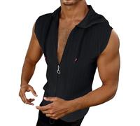 Dasongff Debardeur Capuche Homme Sport Débardeur Zip Homme Musculation Gilet Débardeurs Hommes Tee Shirt sans Manche T Shirt Grande Taille Sweat À Capuche Zippé sans Manche Fitness Slim