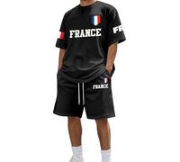 Dasongff Ensemble Jogging Homme Court Ete Chic Et Elegant Ensemble Baggy 2 Pièces Décontracté Souvenir Cadeau Drapeau Français Maillot Coupe du Monde 2026 Survetement Plage Costumes Loungewear