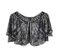 Dasongff Femme Boléro Paillette Vintage Années 1920s Châle Wraps Brillant Gilet Elégant Sequin Top Blouse Boutique Perles et Paillettes Chic pour Robe Gatsby Mariage Soirée
