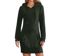 Dasongff Femme Sweat Robe Chaud Laine Col Roulé Manches Longues Épaisseur Épais Robes Pulls Grande Taille Hiver Pullover