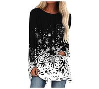 Dasongff Femme Tops Manches Longues, Blouses Femme Chic Grande Taille, T-Shirts de Imprimé Femme Grande Taille, Maillot De Corps Casual Tunique Haut Lâche Élégant Pas Cher