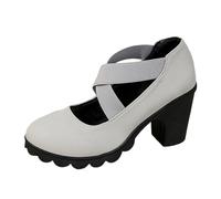 Dasongff Femmes Chunky Plate-Forme Mary Jane Chaussures Rétro Boucle Sangle Bout Rond Appartements Bouche Peu Profonde Japonais Doux Lolita Princesse Chaussures