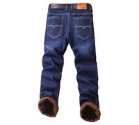 Dasongff Jeans Thermiques Homme Taille Haute Push Up, Pantalon Jean Confortable et Chaud pour l'hiver, Jeans Ajustés avec Doublure Polaire, Leggings en Denim Doublés et Élastiques