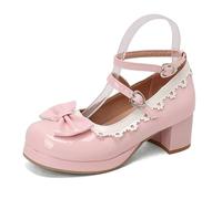 Dasongff Mary Jane Chaussures vintage à lacets pour femme - Talons ronds et fermés - Gatsby des années 1950 - Style victorien des années 1940