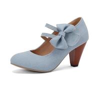 Dasongff Mary Jane Chaussures vintage pour femme avec bride de cheville fermée, bout rond, talons Gatsby, style rétro, années 1950, style victorien