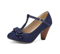 Dasongff Mary Jane Chaussures vintage pour femme avec bride de cheville fermée, bout rond, talons Gatsby, style rétro, années 1950, style victorien