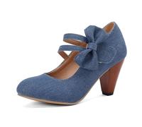Dasongff Mary Jane Chaussures vintage pour femme avec bride de cheville fermée, bout rond, talons Gatsby, style rétro, années 1950, style victorien