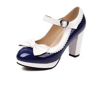 Dasongff Mary Jane Femme Plateforme Escarpins Sweet Candy Color Lolita Talon Bloc Bout Rond avec la Semelle Extérieure Antidérapante TPR et Boucle Réglable Gatsby Victorian Années 1920