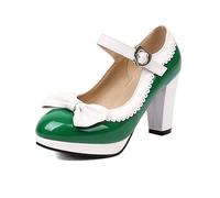 Dasongff Mary Jane Femme Plateforme Escarpins Sweet Candy Color Lolita Talon Bloc Bout Rond avec la Semelle Extérieure Antidérapante TPR et Boucle Réglable Gatsby Victorian Années 1920