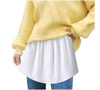 Dasongff Mini jupe d'extension pour t-shirt - Couche réglable - Jupe intérieure - Faux top pour fille - Basic - Mini jupe - Pull - Sweatshirt - Veste - Manteau