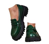 Dasongff Mocassins Femme Plateforme en Verni Brillant Slip-on Loafers Chaussure à Enfiler Confortable Large Chaussures Bateau Ete Basses Classique Antidérapante Chaussures Plate-Forme Bouche