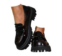 Dasongff Mocassins Femme Plateforme en Verni Brillant Slip-on Loafers Chaussure à Enfiler Confortable Large Chaussures Bateau Ete Basses Classique Antidérapante Chaussures Plate-Forme Bouche
