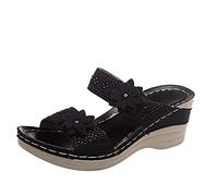 Dasongff Mules et Sabots Femme Talon Haut Mules Compensees Pas Cher Sandale Plateforme Rome Sandales Femme Été Confortable Compensé Claquette Semelle Epaisse Chaussures Plate-Forme