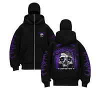 Dasongff Ninja Sweat à Capuche pour Homme Japon Harajuku Style Ninja Double Cou Coton Hip Hop Sweat Surdimensionné éPais Pull Techwear avec Capuche