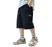 Dasongff Pantacourt Cargo Enfants Garçons Pantalon Casual D'extérieur Multi-Poches Short Running avec Poche Adolescent Uni Couleur Pyjama Short avec Poches Pantacourt Sport 3/4 Bermuda