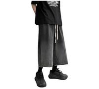 Dasongff Pantalon Cargo Japonais Homme Jean Pantalon Large Pas Cher Short de Tennis Lâche Short Baggy Coupe Droite Pantalon Baggy Skate Droit 3/4 Longueur Pants