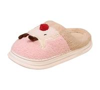 Dasongff Pantoufles NoëL Femmes Peluche- Chaussons à Fond éPais Doublure Doux Automne Hiver Chauds Confortable pour IntéRieur Et ExtéRieur Les Vacances Chambre Christmas Xmas Cadeaux Pantoufles