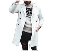 Dasongff Pardessus Noir pour Hommes élégant Manteaux à Manches Longues Veste Longue pour Hommes Manteau Trench d'hiver épais avec Poches Duffle-Coat Revers Deux Breasted Caban
