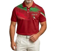 Dasongff Polos Homme Manches Courtes Poloshirt Drapeau Italien T-Shirt Souvenir Imprimés du Drapeau de l'Italie Maillot Italie Loisirs Tee Shirt Homme Respirant Maillot D'entraînement