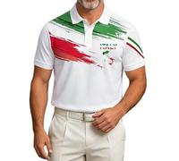 Dasongff Polos Homme Manches Courtes Poloshirt Drapeau Italien T-Shirt Souvenir Imprimés du Drapeau de l'Italie Maillot Italie Loisirs Tee Shirt Homme Respirant Maillot D'entraînement
