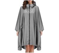 Dasongff Poncho Pluie Imperméable Femme avec Fermeture éclair, Cape De Pluie Leopard Respirante avec Capuche, Vêtements Imperméables Adulte Reutilisable pour Festival, Camping, Voyage, Taille Unique