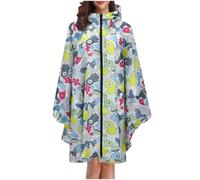 Dasongff Poncho Pluie Imperméable Femme avec Fermeture éclair, Cape De Pluie Leopard Respirante avec Capuche, Vêtements Imperméables Adulte Reutilisable pour Festival, Camping, Voyage, Taille Unique