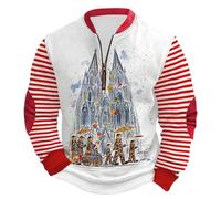 Dasongff Pull Col Camionneur Homme Sweatshirt Köln Geschenk Cologne Karneval Sweat Demi Zippé Homme À Manches Longues Chaud Maillot de Chasse Survêtement et Boutons Sweat Pull-Over Automne Hiver