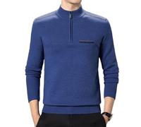 Dasongff Pull Homme Col Montant à Fermeture Éclair 1/4 Tricoté Chandail à Manches Hiver Chaud Casual Slim Fit Col Montant Pullover Cardigan pour Voyages et Sorties Quotidiennes